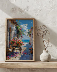 Zanzibar Tropical Wall Art, Red Hibiscus Nature Poster - Textured Impasto Oil Painting