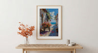 Zanzibar Tropical Wall Art, Red Hibiscus Nature Poster - Textured Impasto Oil Painting