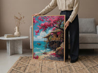Philippines Bamboo House Wall Decor, Tropical Spring Art - Housewarming Gift