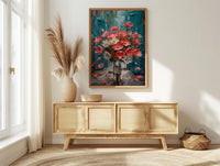 Hanoi Lotus Bicycle Wall Art, Pink Spring Floral Decor - Living Room Decor