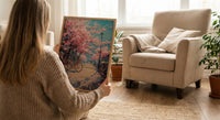 Jinhae Cherry Blossom Poster, Retro Bicycle Spring Art - Housewarming Gift