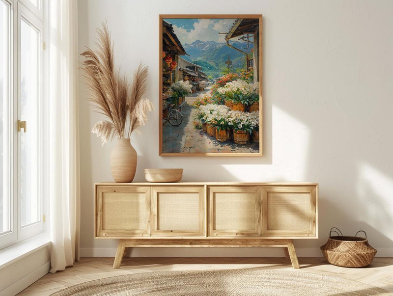 Yangmingshan Calla Lily Art Print, White Floral Spring Decor - Living Room Decor