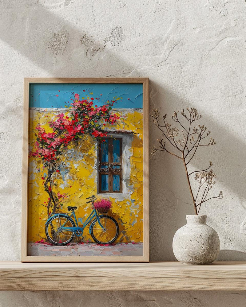 Macau Pastel Village Wall Art, Colorful Spring Street Decor - Textured Impasto Oil Painting