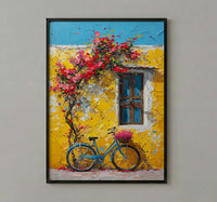 Macau Pastel Village Wall Art, Colorful Spring Street Decor - Textured Impasto Oil Painting