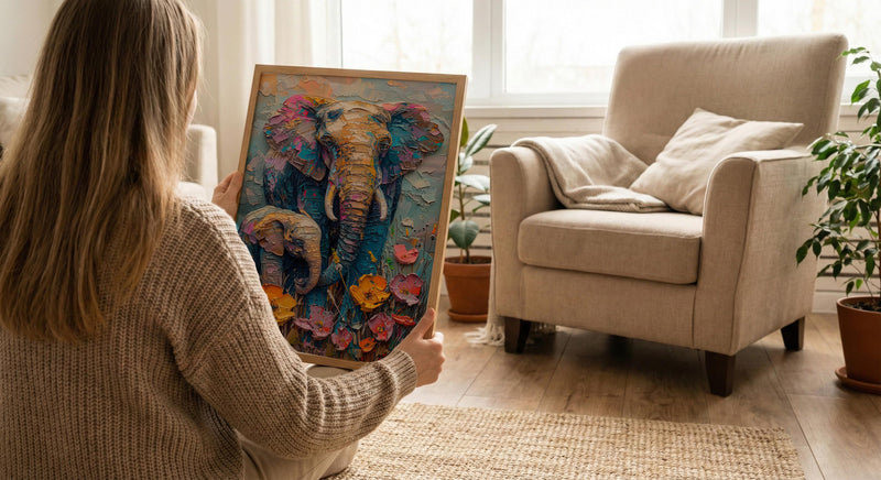 Elephant Mom Wall Art, Animal Motherhood Print - Gift for Mom