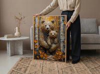 Bear and Cub Poster, Cozy Woodland Mom Decor - Mother's Day Gift