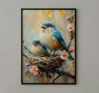 Mother Bird Wall Decor, Nesting Spring Print - Gift for Mom