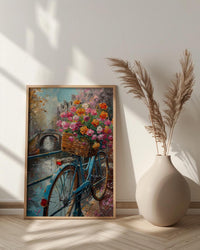 Amsterdam Tulip Bicycle Art Print, Pink Spring Canal Decor - Housewarming Gift