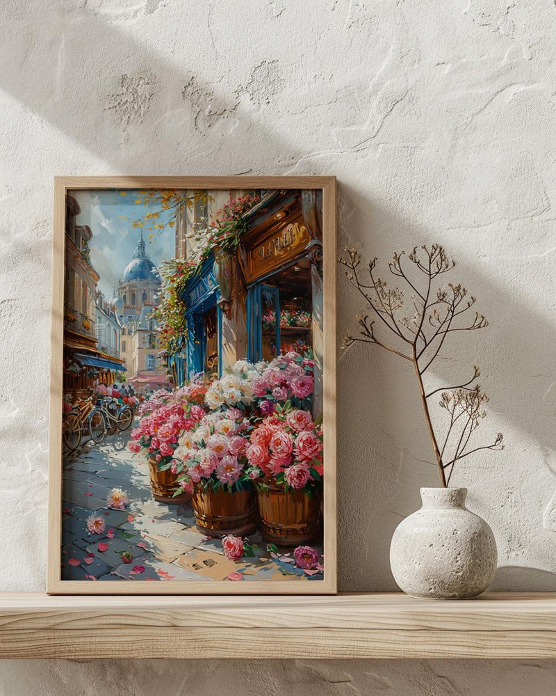 Paris Flower Market Wall Art, French Spring Street Decor - Living Room Poster