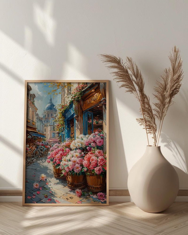 Paris Flower Market Wall Art, French Spring Street Decor - Living Room Poster