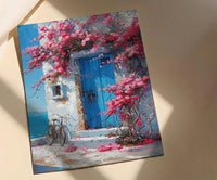 Crete Bougainvillea Wall Art, Greek Island Spring Poster - Above Bed Art