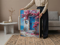 Crete Bougainvillea Wall Art, Greek Island Spring Poster - Above Bed Art