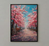 Bonn Cherry Blossom Wall Decor, Pink Floral Tunnel Print - Living Room Decor