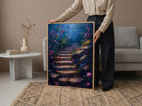 Sintra Palace Garden Wall Art, Pink Camellia Floral Print - Above Bed Art