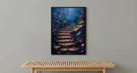 Sintra Palace Garden Wall Art, Pink Camellia Floral Print - Above Bed Art