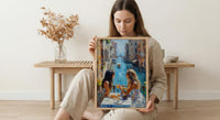 Italian Cafe Wall Art, Mother Daughter Print - Gift for Mom