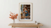 French Bakery Poster, Mother Baby Art Print - New Mom Gift