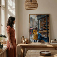 Bruges Bakery Art Print, Mother Child Poster - Mother's Day Gift