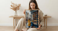 Bruges Bakery Art Print, Mother Child Poster - Mother's Day Gift