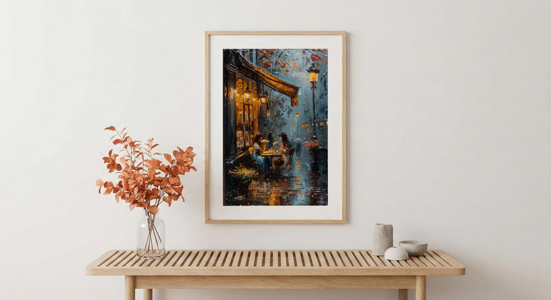 Paris Crepe Stand Poster, Mother Daughter Art - Mother's Day Gift