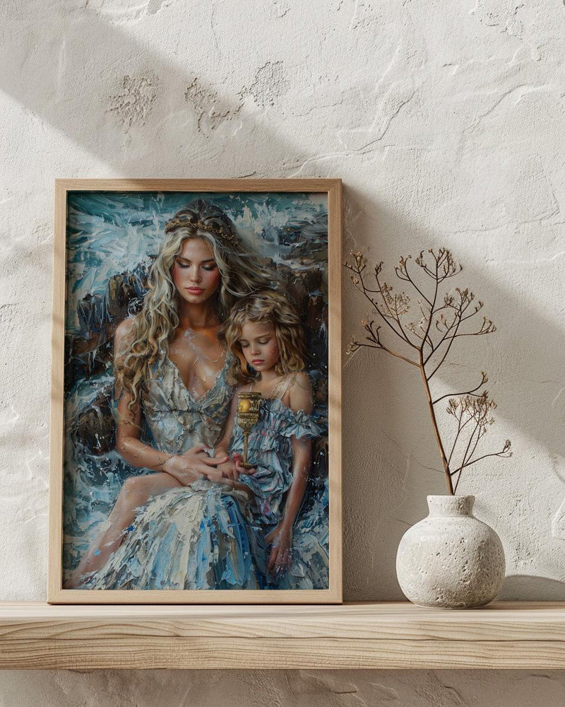 Queen Of Cups Tarot Print, Mothers Day Gift From Son, Spiritual Wall Art, Tarot Card Poster, Museum Quality Decor