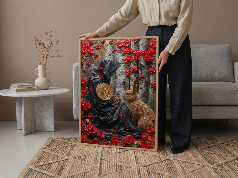 Queen Of Pentacles Print, Earth Mother Wall Art, Mothers Day Gift From Son, Museum Quality Decor, Shipped Wall Art