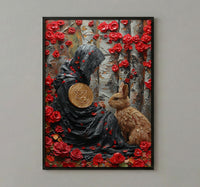 Queen Of Pentacles Print, Earth Mother Wall Art, Mothers Day Gift From Son, Museum Quality Decor, Shipped Wall Art