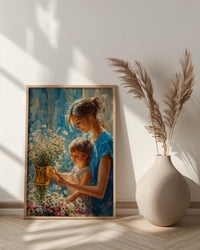 Six Of Cups Tarot Print, Nostalgic Mother Wall Art, Mothers Day Gift From Daughter, Museum Quality Decor, Shipped Wall Art