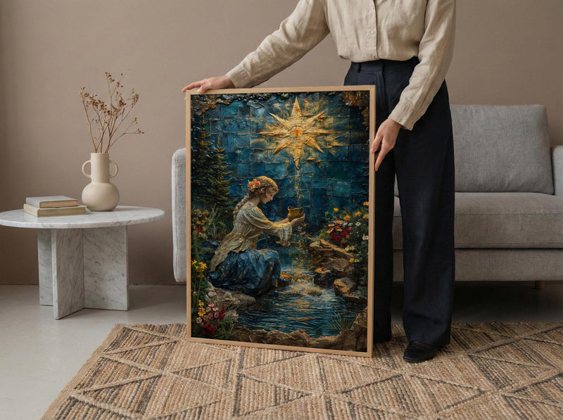 The Star Tarot Print, Healing Mother Wall Art, Mothers Day Gift From Daughter, Museum Quality Decor, Shipped Wall Art