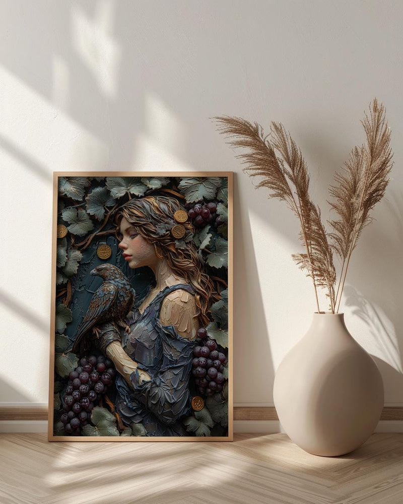 Nine Of Pentacles Print, Independent Woman Wall Art, Mothers Day Gift From Son, Museum Quality Decor, Shipped Wall Art