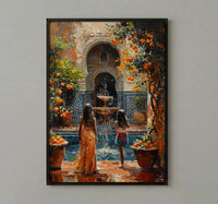 Marrakech Morocco Art Print, Mothers Day Gift From Daughter, Riad Courtyard Wall Art, Mother Daughter Poster, African Decor
