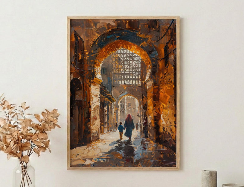 Cairo Egypt Art Print, Mothers Day Gift From Son, Islamic Architecture Wall Art, Mom And Son Poster, Historic African Decor