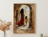 Kenya Lamu Old Town Art Print, Mothers Day Gift From Daughter, Coastal Street Wall Art, Mother Daughter Poster, African Decor