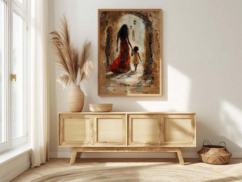 Kenya Lamu Old Town Art Print, Mothers Day Gift From Daughter, Coastal Street Wall Art, Mother Daughter Poster, African Decor