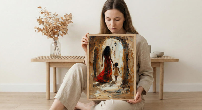 Kenya Lamu Old Town Art Print, Mothers Day Gift From Daughter, Coastal Street Wall Art, Mother Daughter Poster, African Decor
