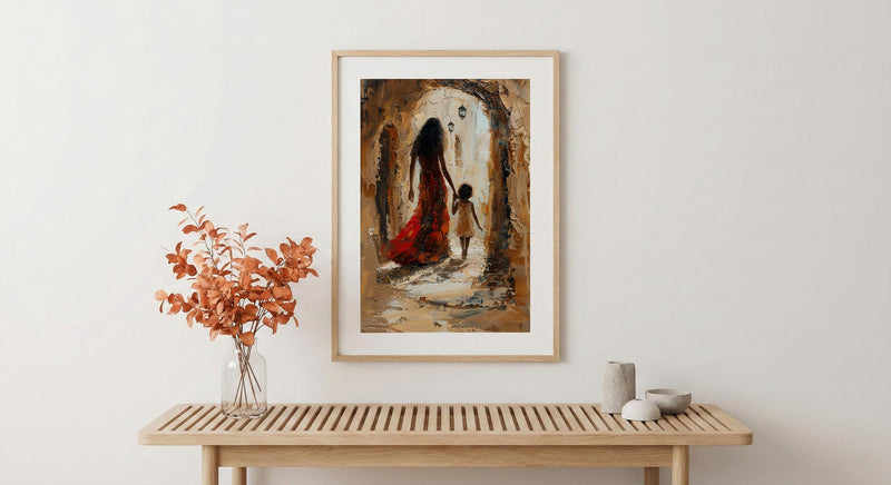 Kenya Lamu Old Town Art Print, Mothers Day Gift From Daughter, Coastal Street Wall Art, Mother Daughter Poster, African Decor