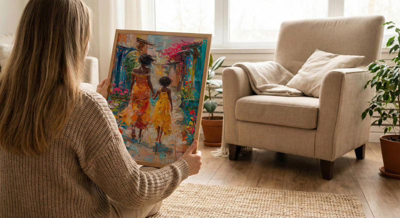 Ethiopia Harar Art Print, Mothers Day Gift From Daughter, Colorful Street Wall Art, Mother Daughter Poster, African Decor