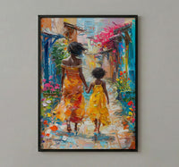 Ethiopia Harar Art Print, Mothers Day Gift From Daughter, Colorful Street Wall Art, Mother Daughter Poster, African Decor