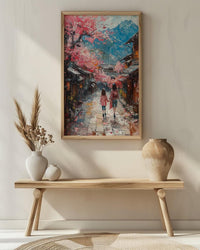 Kyoto Japan Art Print, Cherry Blossom Wall Art, Mothers Day Gift From Daughter, Mother Daughter Poster, Museum Quality Decor