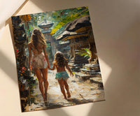 Ubud Bali Art Print, Tropical Asian Wall Art, Mothers Day Gift From Daughter, Mother Daughter Poster, Museum Quality Decor