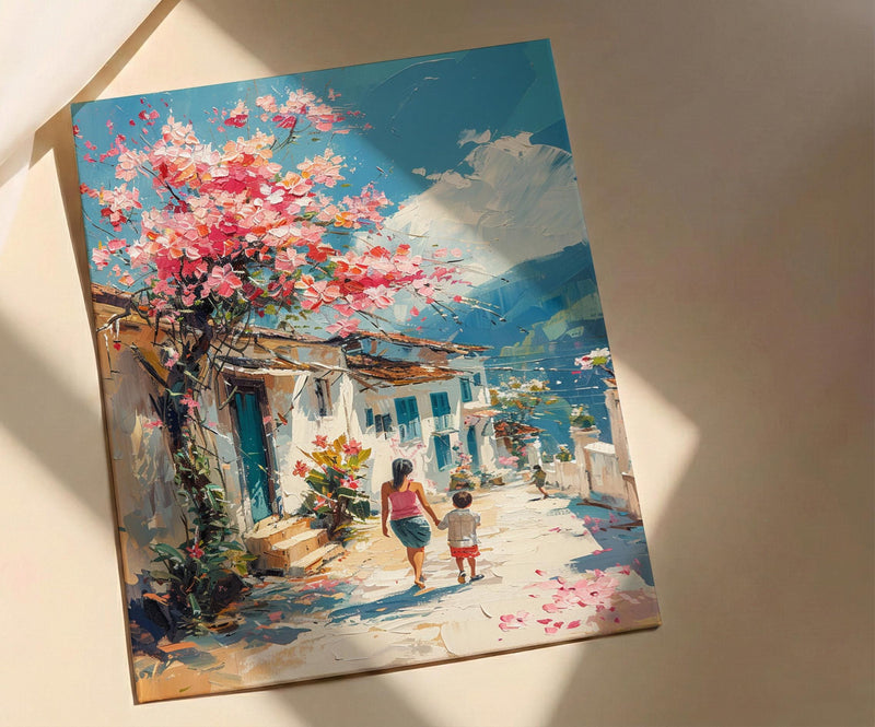 Luang Prabang Art Print, Laos Travel Poster, Mothers Day Gift From Son, Mom And Son Wall Art, Museum Quality Decor
