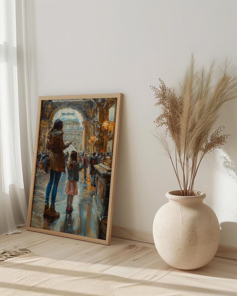 Louvre Museum Art Print, Mother Daughter Decor - Mother's Day Gift