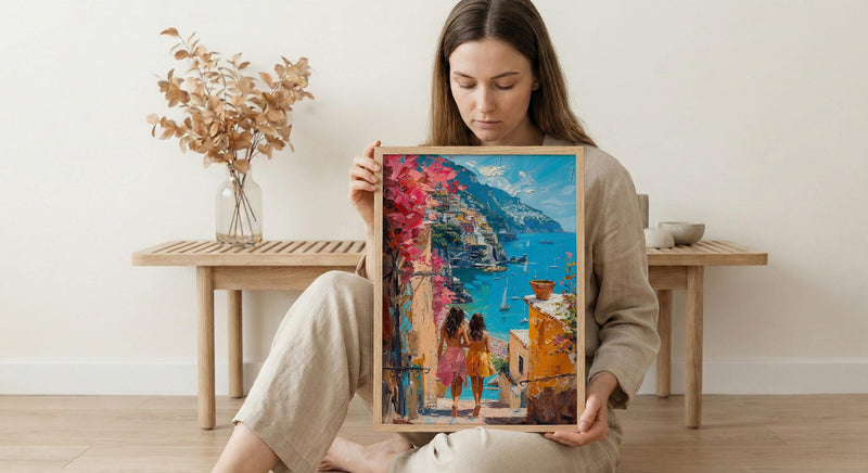 Positano Italy Art Print, Mothers Day Gift From Daughter, Amalfi Coast Poster, Museum Quality Decor, Shipped Wall Art