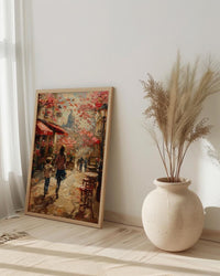 Paris Montmartre Print, Mothers Day Gift From Son, French Cafe Wall Art, Mom And Son Poster, Museum Quality Decor