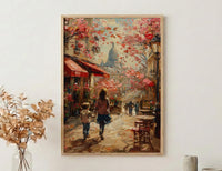 Paris Montmartre Print, Mothers Day Gift From Son, French Cafe Wall Art, Mom And Son Poster, Museum Quality Decor