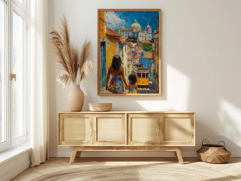 Lisbon Portugal Print, Alfama Street Wall Art, Mothers Day Gift From Daughter, Museum Quality Decor, Shipped Wall Art