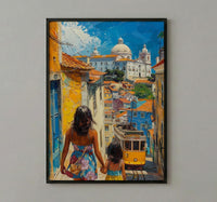 Lisbon Portugal Print, Alfama Street Wall Art, Mothers Day Gift From Daughter, Museum Quality Decor, Shipped Wall Art