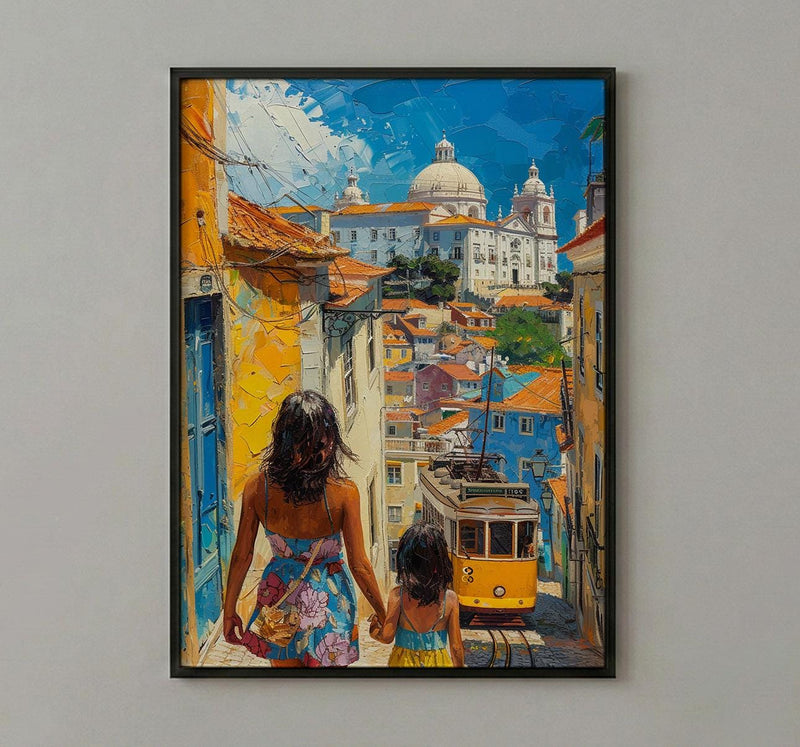 Lisbon Portugal Print, Alfama Street Wall Art, Mothers Day Gift From Daughter, Museum Quality Decor, Shipped Wall Art
