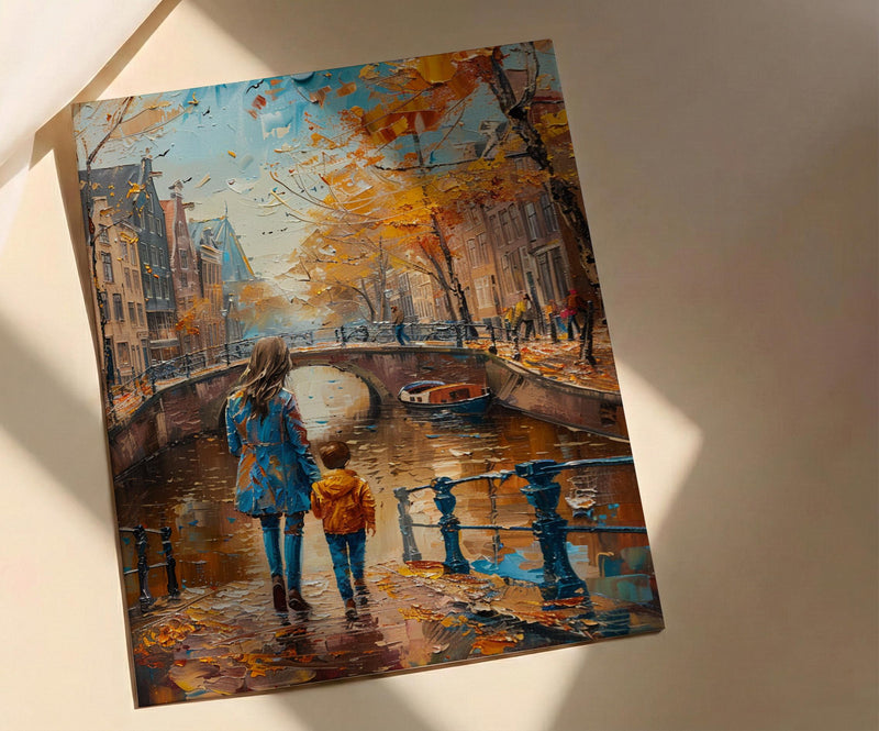 Amsterdam Canal Print, Mothers Day Gift From Son, Netherlands Wall Art, Mom And Son Poster, Museum Quality Decor