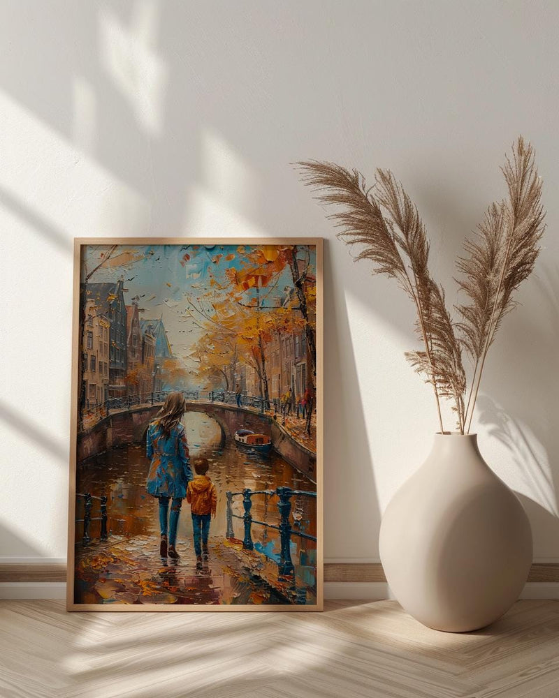 Amsterdam Canal Print, Mothers Day Gift From Son, Netherlands Wall Art, Mom And Son Poster, Museum Quality Decor